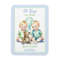 Twin Boys Baby Shower Save the Date