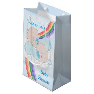 Twin Boys Baby Shower Small Gift Bag