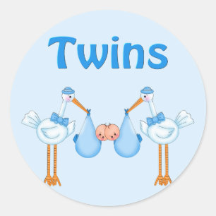 Twin Boys Classic Round Sticker