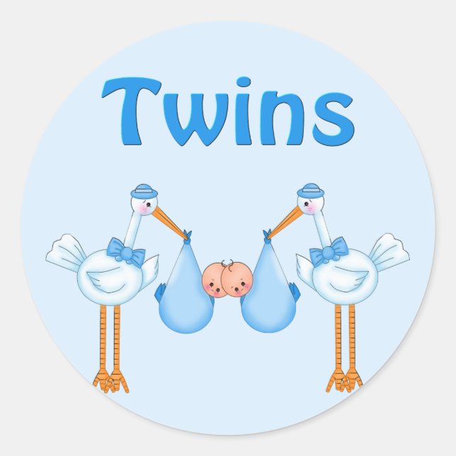 Twin Boys Classic Round Sticker (Front)