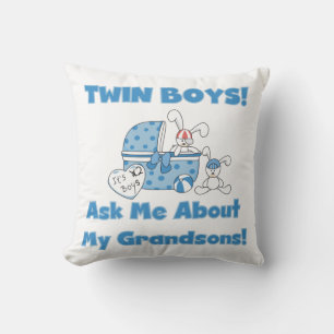 Twin Boys Grandsons Gifts Cushion