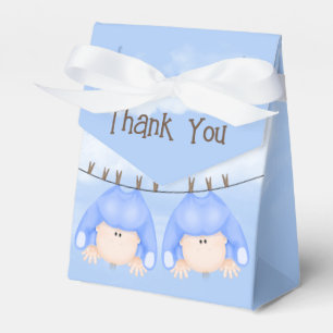 Twin Boys Hanging On Clothesline Favour Box