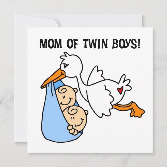 Twin Boys Mum Stork Gifts (Front)