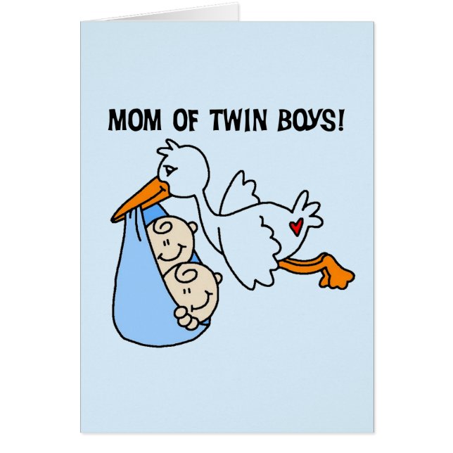 Twin Boys Mum-Stork Tshirts and Gifts (Front)