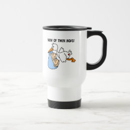 Twin Boys Mum-Stork Tshirts and Gifts Travel Mug