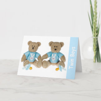 Twin Boys - New Baby Greetings Card