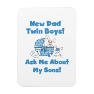 Twin Boys New Dad Gifts Magnet