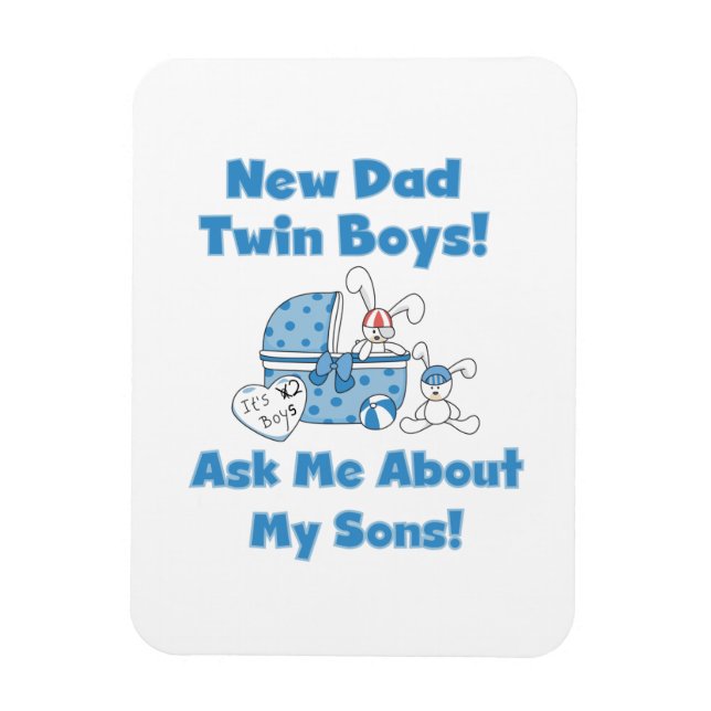 Twin Boys New Dad Gifts Magnet (Vertical)