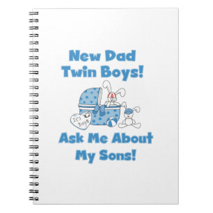 Twin Boys New Dad Gifts Notebook