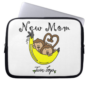 Twin Boys New Mum Gifts Laptop Sleeve