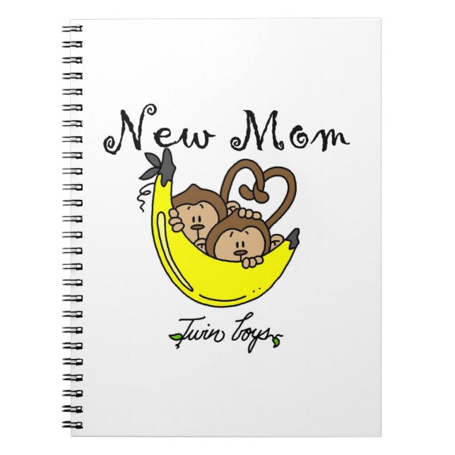 Twin Boys New Mum Gifts Notebook (Front)