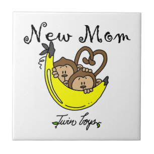 Twin Boys New Mum Gifts Tile