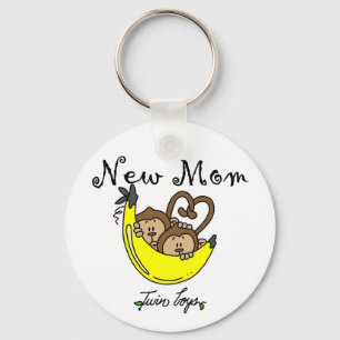 Twin Boys New Mum Tshirts and Gifts Key Ring