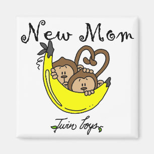 Twin Boys New Mum Tshirts and Gifts Magnet