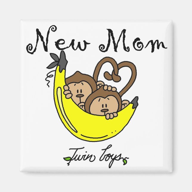 Twin Boys New Mum Tshirts and Gifts Magnet (Front)