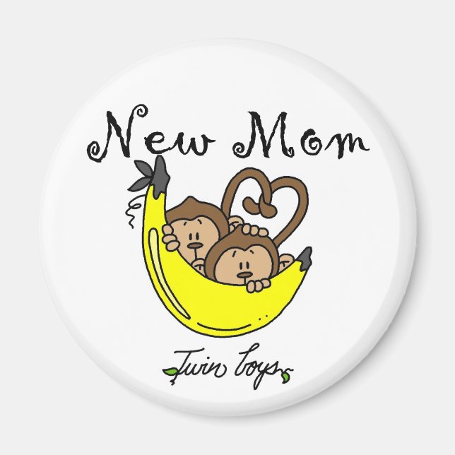 Twin Boys New Mum Tshirts and Gifts Magnet (Front)