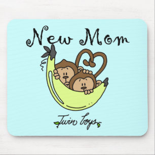 Twin Boys New Mum Tshirts and Gifts Mouse Mat