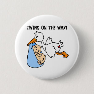 Twin Boys on the Way 6 Cm Round Badge