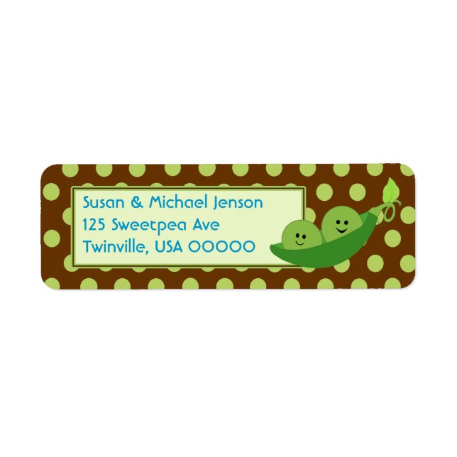 Twin Boys Return Address Label (Front)