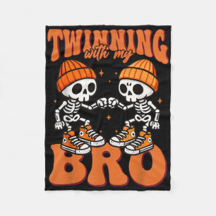 Twin Boys Twinning Halloween Best Friend Matching Fleece Blanket