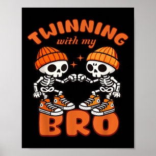 Twin Boys Twinning Halloween Best Friend Matching Poster