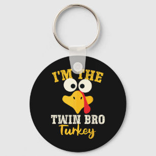 Twin Bro Turkey Family Sibling Matching Thanksgivi Key Ring