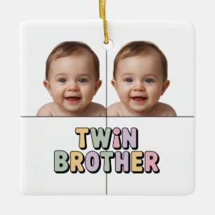 Twin brother baby ceramic ornament
