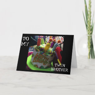 TWIN BROTHER-HERE'S A BIRTHDAY HAT/WISH CARD