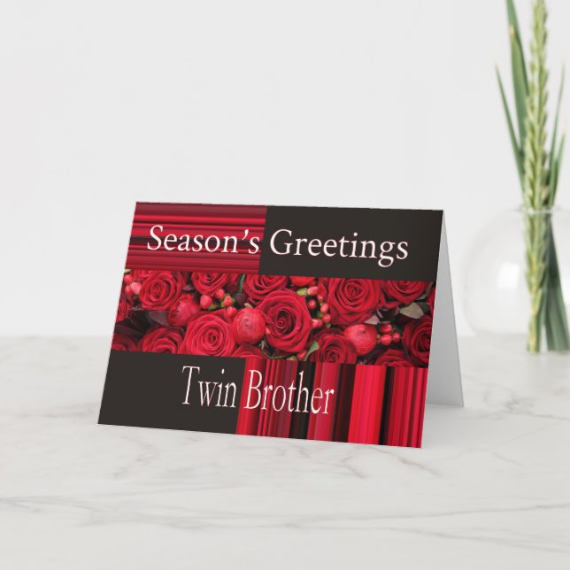 Twin brother Merry Christmas card (Front)