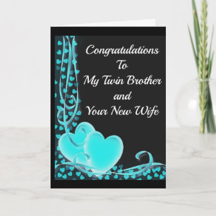 ***TWIN BROTHER & NEW WIFE*** ON YOUR WEDDING DAY CARD