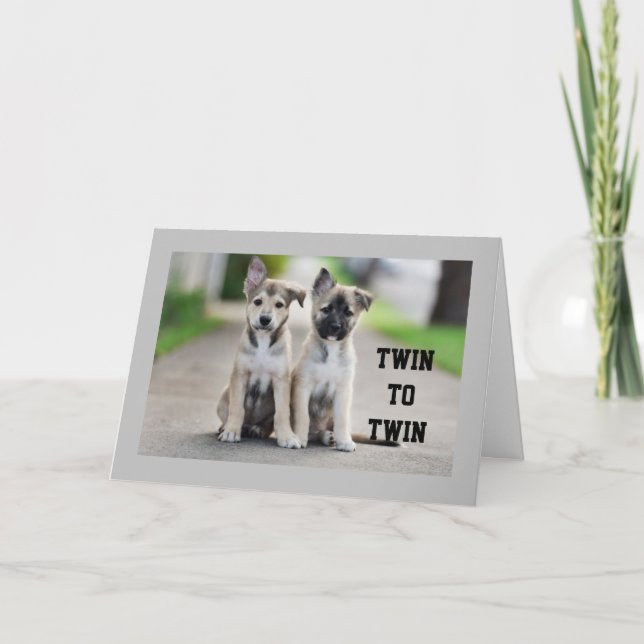 **TWIN BROTHER OR TWIN SISTER** BIRTHDAY CARD (Front)