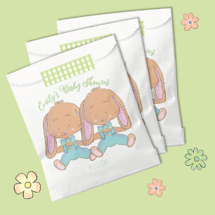 Twin Bunnies Spring Baby Shower Favour Bags