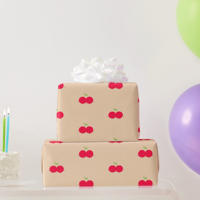 Twin Cherries Wrapping Paper (Party Gifts)
