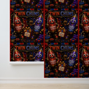 Twin chums wallpaper/twin nursery/twins wallpaper