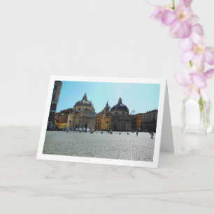 Twin Churches, Piazza Del Popolo, Rome, Italy Card