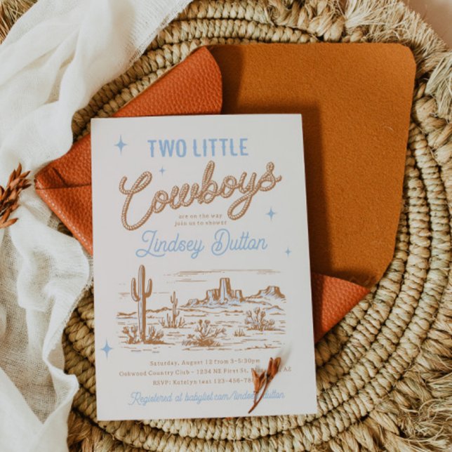 Twin Cowboys Baby Shower Invitation (Creator Uploaded)