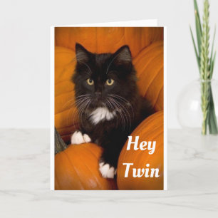 **TWIN** CUTE "BLACK CAT" FOR YOU "HAPPY BIRTHDAY" CARD