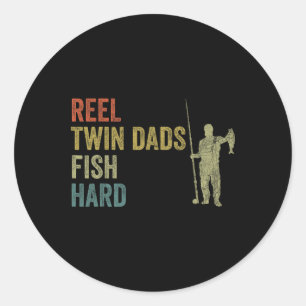 Twin Dad Fishing Classic Round Sticker