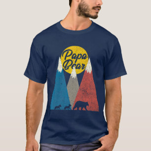 Twin Dad  Papa Bear Two Cubs  Fathers Day Gift T-Shirt