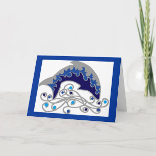 twin dolphin note card
