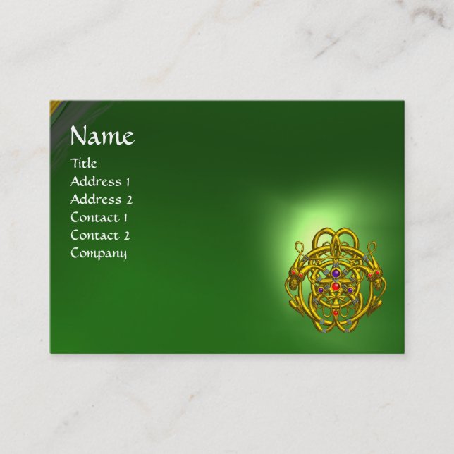 TWIN DRAGONS Green Emerald Business Card (Front)