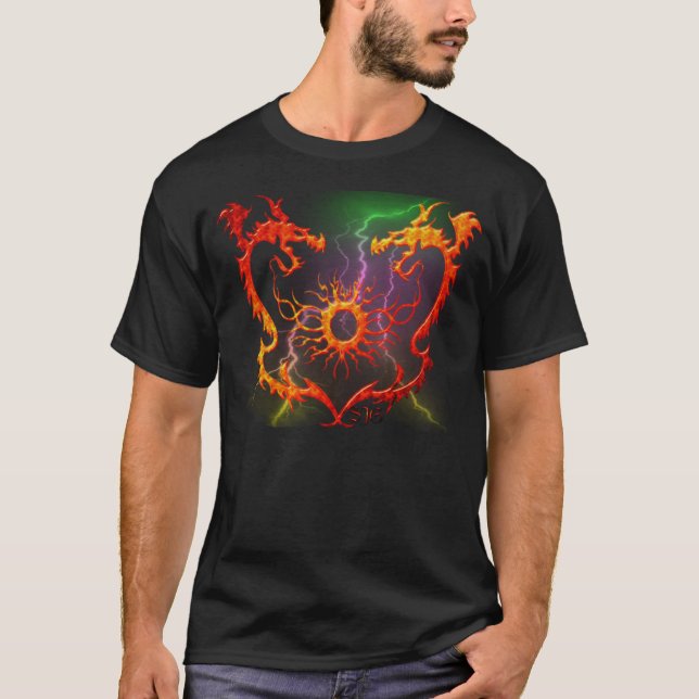 Twin Dragons, Mens T-Shirt (Front)