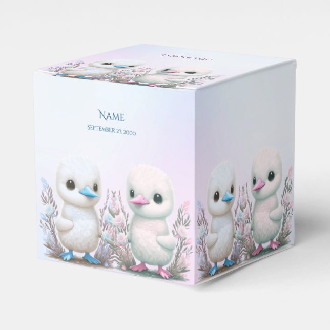 Twin Ducks Floral Favour Box (Front Side)