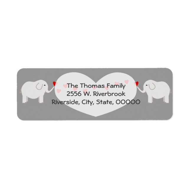 Twin Elephants Gender Neutral Return Label (Front)