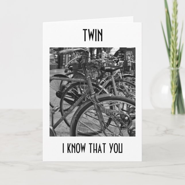 ***TWIN*** ENJOY THE RIDE BIRTHDAY WISHES CARD (Front)