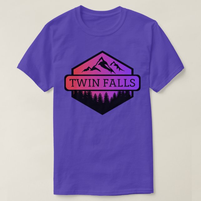 Twin Falls Idaho Mountains and Trees TShirt 2 (Design Front)