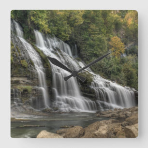 Twin Falls Waterfall Square Wall Clock