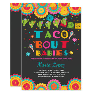 Fiesta Twin Baby Shower Invitations Zazzle Uk