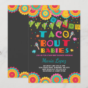 Twin Fiesta Baby Shower Invite Taco Bout Babies