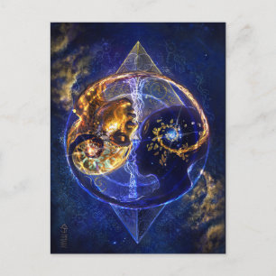 Twin flame balance artwork postcard